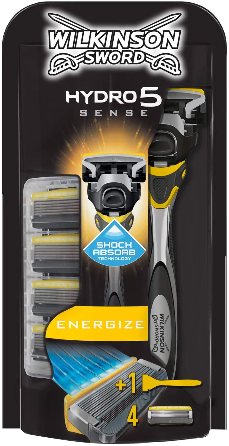 Wilkinson Sword Hydro 5 Sense Energizer Men's Razor with x 4 Blade Refills