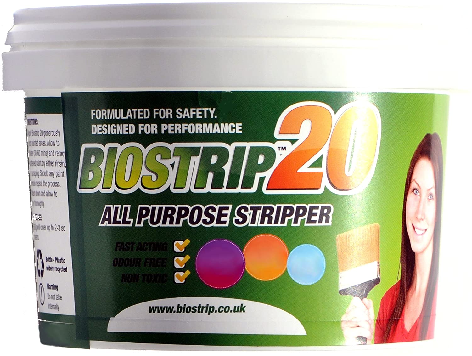 Biostrip 20 Paint Stripper 500ml, Paint Remover. Water Based Solution to effortlessly Remove Paint and Varnish from Wood, Brick, Concrete, Metal, uPVC, Glass and More