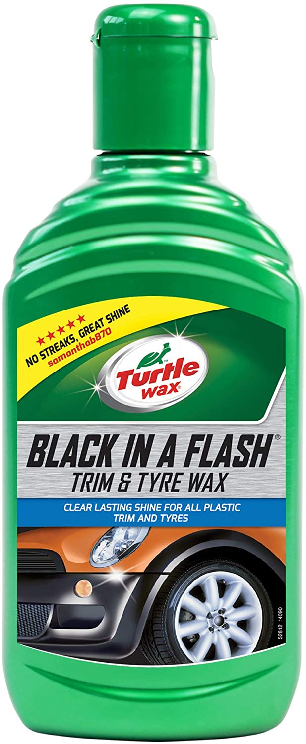Turtle Wax 52812 Black In a Flash Restorer for Exterior Plastics andTyre 