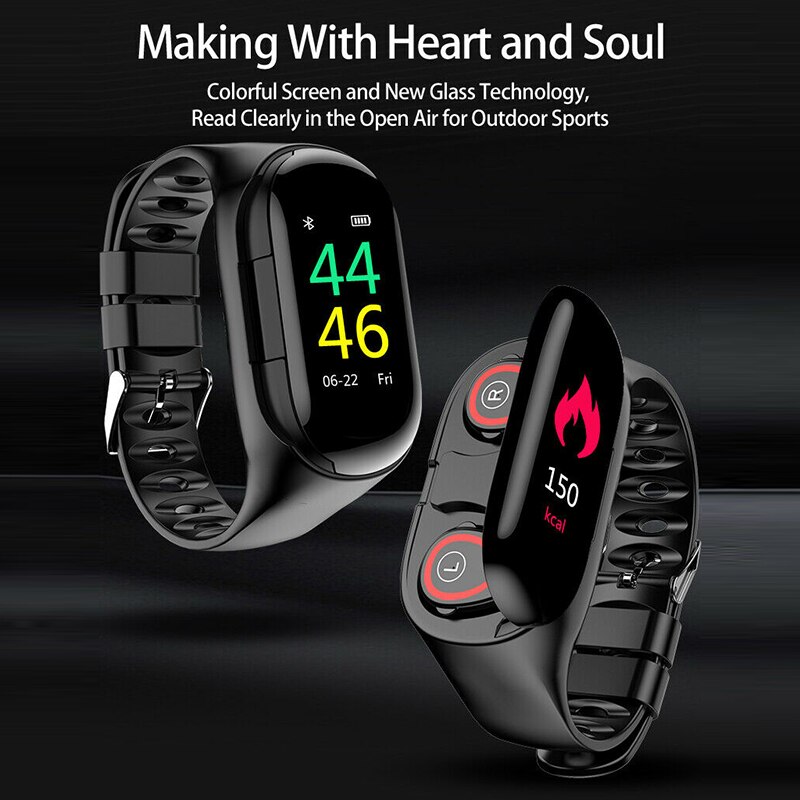 2 in 1 Smart Watch with Bluetooth, Earphone, Heart rate, and Blood Pressure Monitor