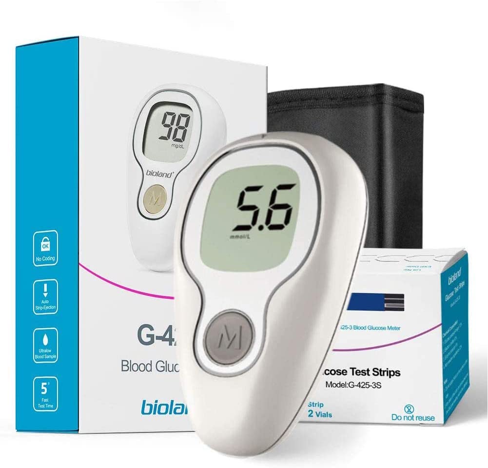 FJLOVE Blood Glucose Monitor Meter Diabetes Testing Kit with 50 Blood Sugar Tester Strips,1 Lancing Device and 50 Lancets Upgrad